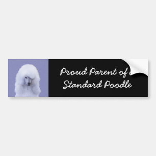 Autocollant De Voiture Tableau blanc standard de caniche - Art original d