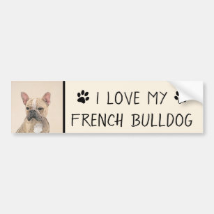 Autocollant De Voiture Tableau Français Bulldog (Sable) - Joli Original D