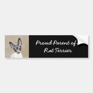Autocollant De Voiture Tableau Rat Terrier - Cute Original Chien Art