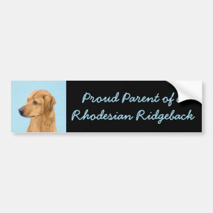 Autocollant De Voiture Tableau Rhodesian Ridgeback - Art Chien original