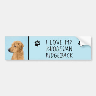 Autocollant De Voiture Tableau Rhodesian Ridgeback - Art Chien original