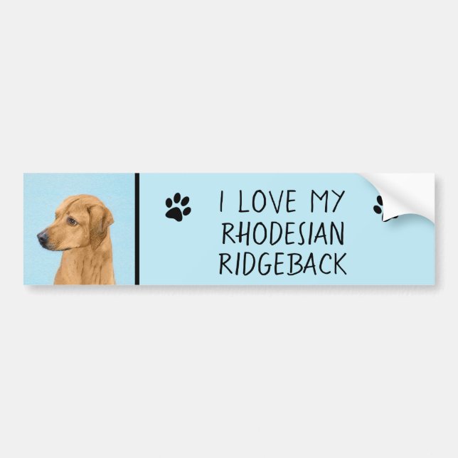 Autocollant De Voiture Tableau Rhodesian Ridgeback - Art Chien original (Devant)