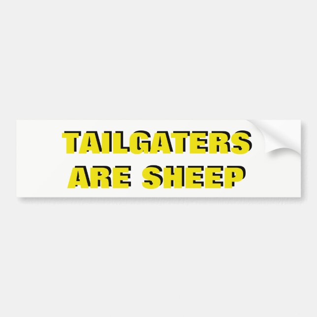 Autocollant De Voiture Tailgaters sont jaune et noir de moutons (Devant)