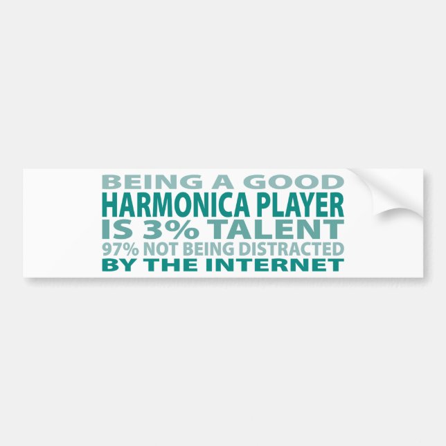 Autocollant De Voiture Talent du joueur 3% d'harmonica (Devant)