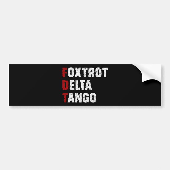 Autocollant De Voiture Tango Delta du Foxtrot (Devant)