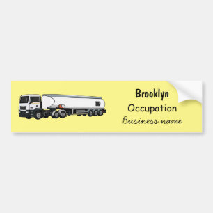 Autocollant De Voiture Tanker truck fuel transport cartoon illustration