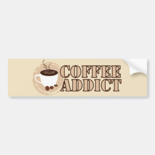 Autocollant De Voiture Tasse et haricots d'intoxiqué de café