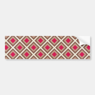 Autocollant De Voiture Taupe, Taupe Légère, Diamants Ikat Rose Chaud STay