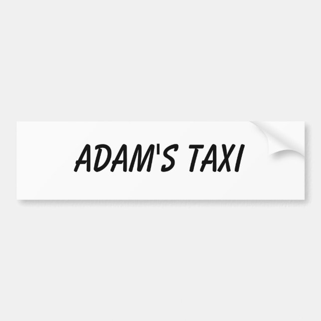 AUTOCOLLANT DE VOITURE TAXI D'ADAM (Devant)