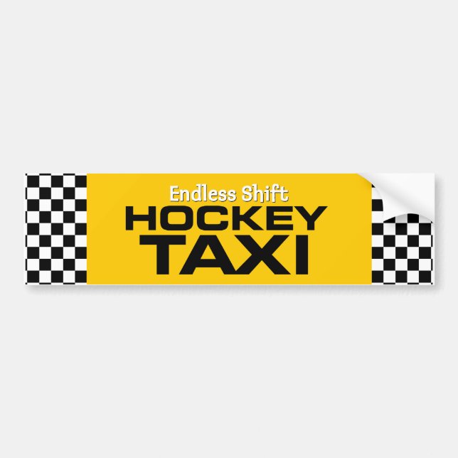 Autocollant De Voiture Taxi sans fin d'hockey de décalage (Devant)