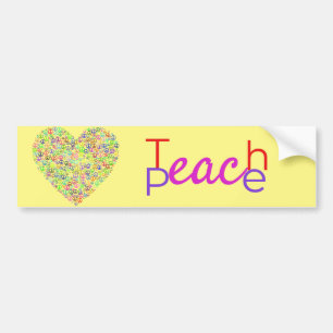 Autocollant De Voiture Teach Peace Heart Thunder_Cove