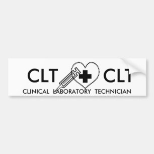 AUTOCOLLANT DE VOITURE TECHNIQUE CLT HEART SYRINGE CLINICAL LAB