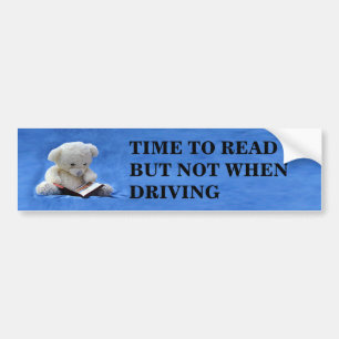 Autocollant De Voiture Teddy Bear Time to Read Bumper Sticker, ZKOA
