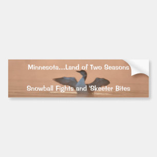 Autocollant De Voiture Terre du Minnesota… de deux saisons