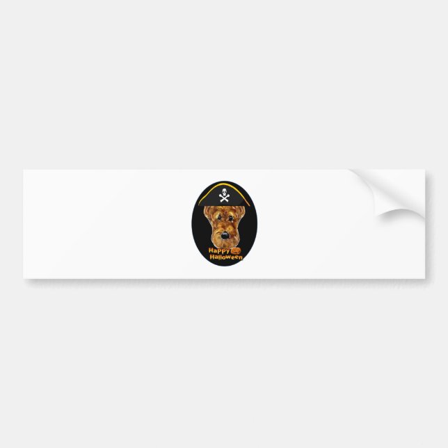 AUTOCOLLANT DE VOITURE TERRIER AIREDALE (Devant)