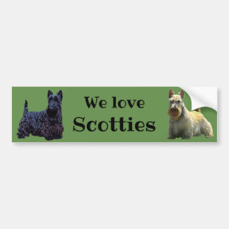 Autocollant De Voiture Terrier Écossais, Nous aimons notre, blé/noir