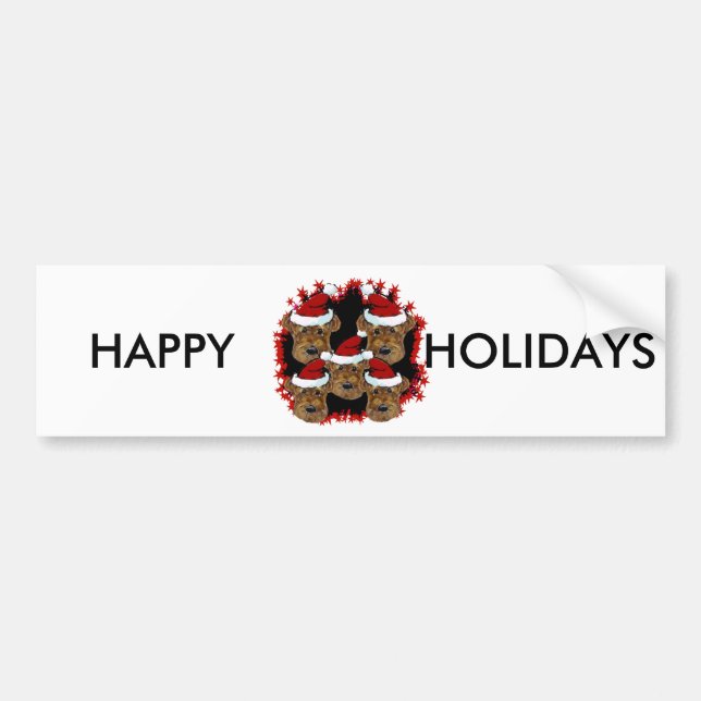 AUTOCOLLANT DE VOITURE TERRIERS AIREDALE (Devant)