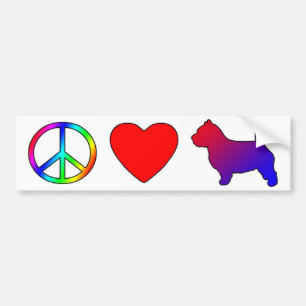 Autocollant De Voiture Terriers de Norwich d'amour de paix