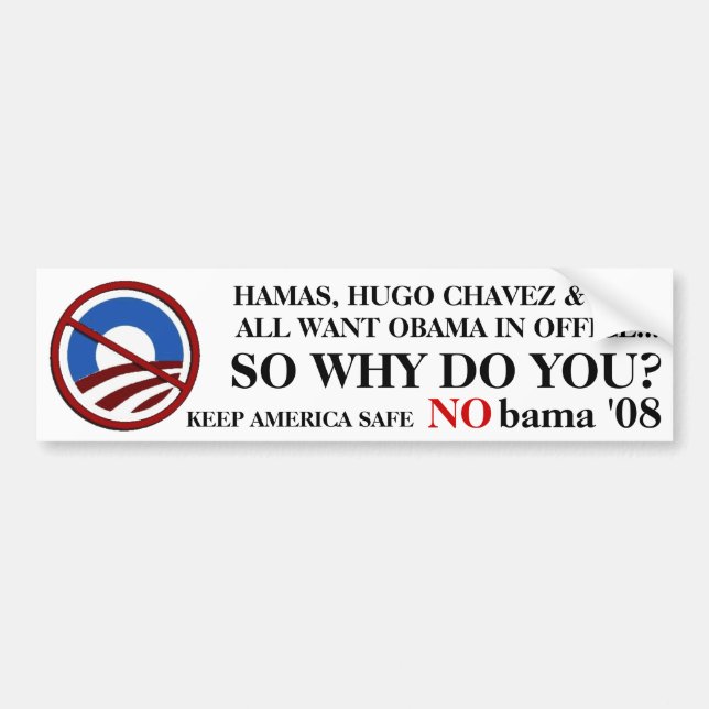 Autocollant De Voiture Terroristes de NObama (Devant)