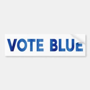 Autocollant De Voiture Texte audacieux bleu d'aquarelle de vote politique