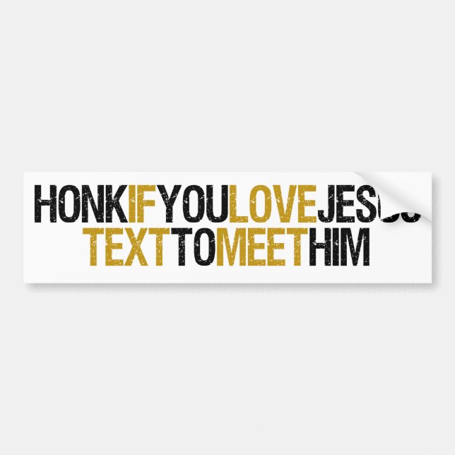 Autocollant De Voiture Texte Jésus de cornement (Devant)