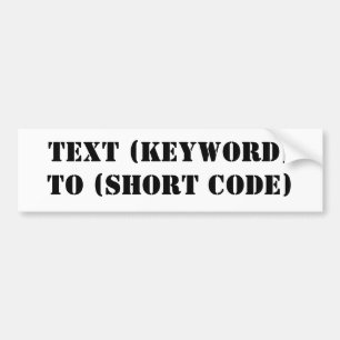 AUTOCOLLANT DE VOITURE TEXTE (MOT-CLÉ) À (CODE COURT)