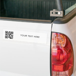 Autocollant De Voiture Texte personnalisé et code QR promotionnel blanc p