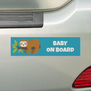 Autocollant De Voiture Texte personnalisé et couleur douce paresseux