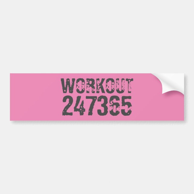 Autocollant De Voiture Texte usé et rayé Workout 247365 rose (Devant)