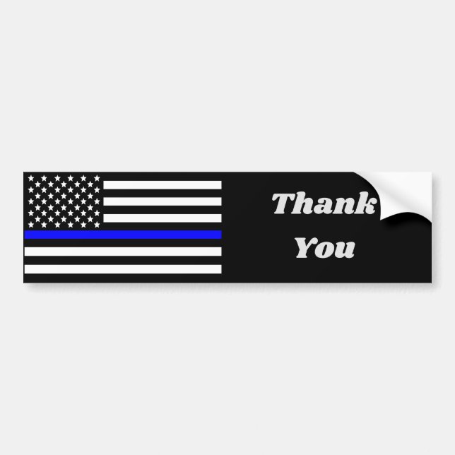 Autocollant De Voiture Thin Blue Line Flag (Devant)