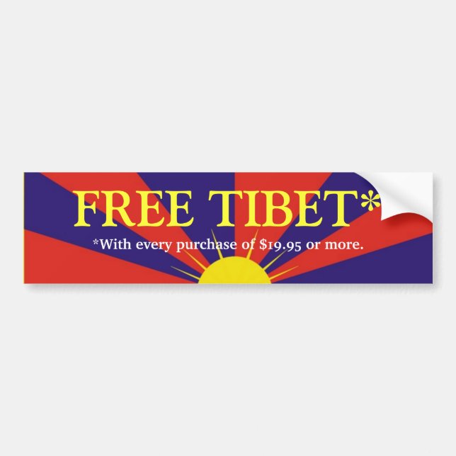 AUTOCOLLANT DE VOITURE TIBET* LIBRE (Devant)