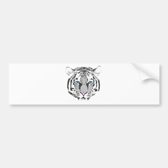 Autocollant De Voiture Tigre blanc (Devant)