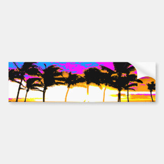 Autocollant De Voiture Tigre de Corey Coucher de soleil des palmiers des