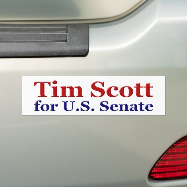 Autocollant De Voiture Tim Scott pour le Sénat avec un texte bleu rouge (En voiture)