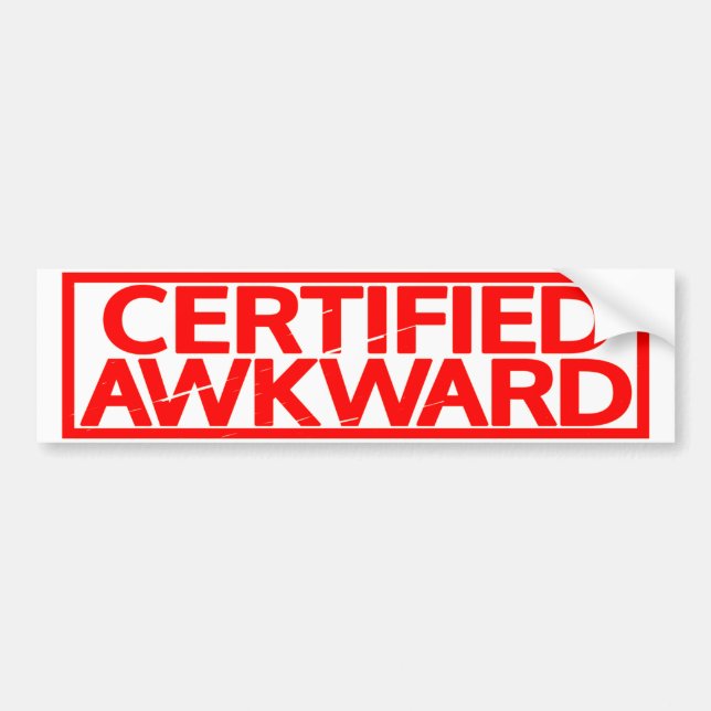 Autocollant De Voiture Timbre Awkward Certifié (Devant)