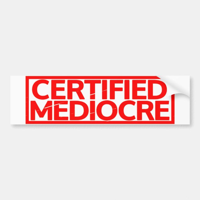 Autocollant De Voiture Timbre médiocre certifié (Devant)