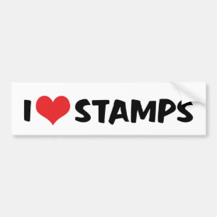Autocollant De Voiture Timbres Cœur que J'Aime - Collectionneur de Timbre