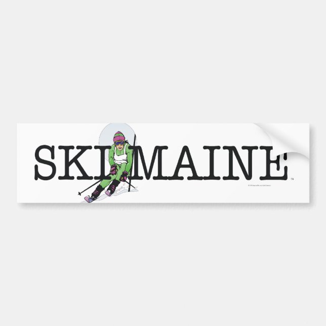Autocollant De Voiture TOP Ski Maine (Devant)