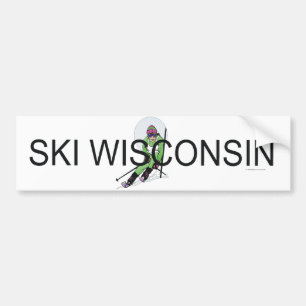 Autocollant De Voiture TOP Ski Wisconsin