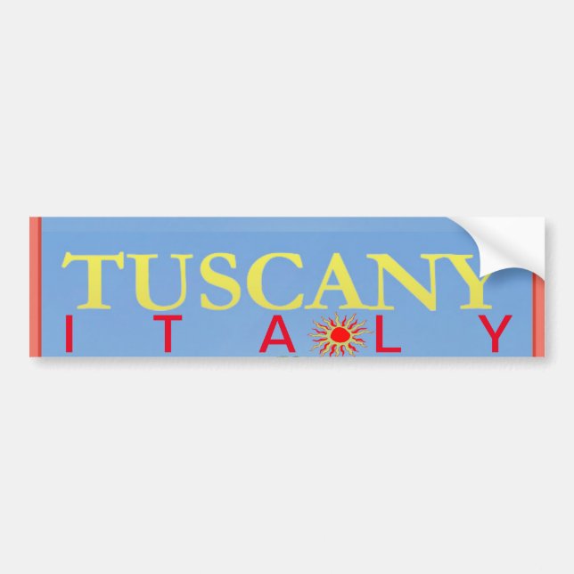 Autocollant De Voiture Toscane Italie Poster Bumpersticker (Devant)