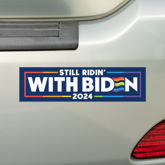 Autocollant De Voiture Toujours Ridin' With Biden 2024 LGBTQ (En voiture)