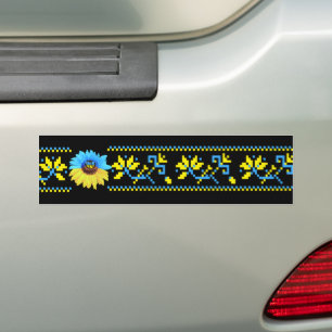 Autocollant De Voiture Tournesol aquarelle Ukraine drapeau bleu jaune