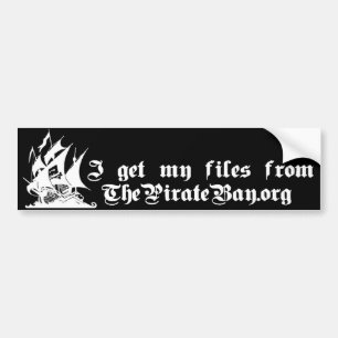 Autocollant De Voiture TPB - J'obtiens mes dossiers de ThePirateBay.org