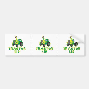 Autocollant De Voiture Tracteur Kid, vert