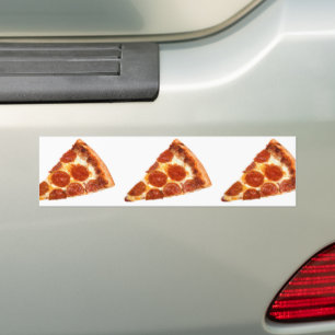 Autocollant De Voiture Tranche de pizza pepperoni classique de SlipperyJo