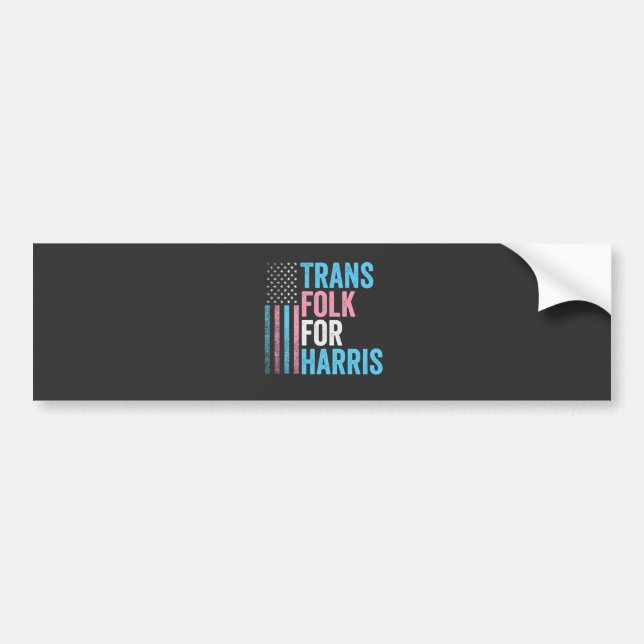 Autocollant De Voiture Trans Folk Pour Harris Election Transgenre LGBT (Devant)