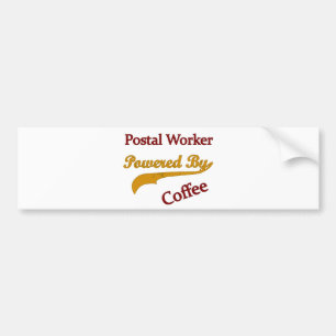 Autocollant De Voiture Travailleur postal actionné par le café