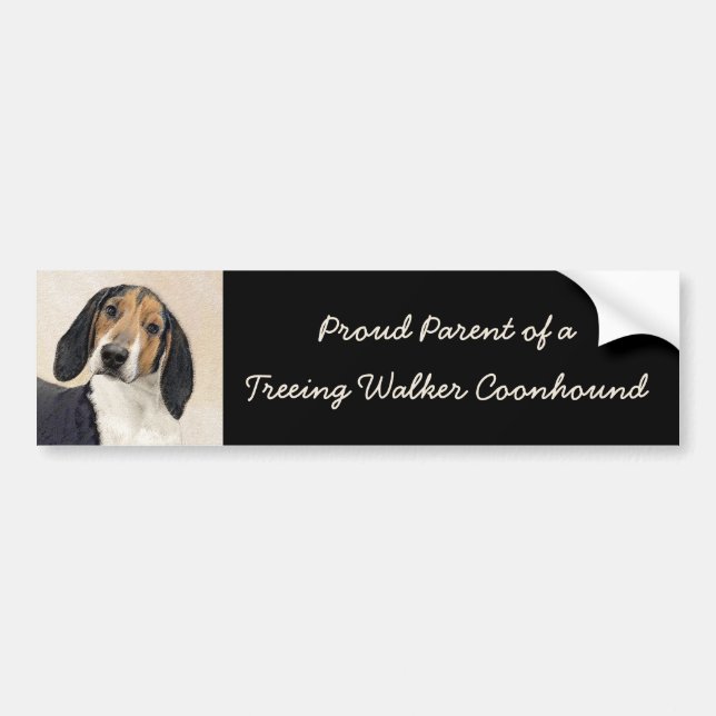 Autocollant De Voiture Treeing Walker Coonhound Peinture - Art original (Devant)