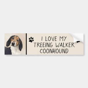 Autocollant De Voiture Treeing Walker Coonhound Peinture - Art original