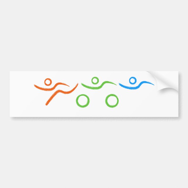 Autocollant De Voiture Triathlon cool et design unique (Devant)